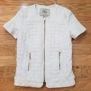 Zara Trafaluc White Quilted Vest Small